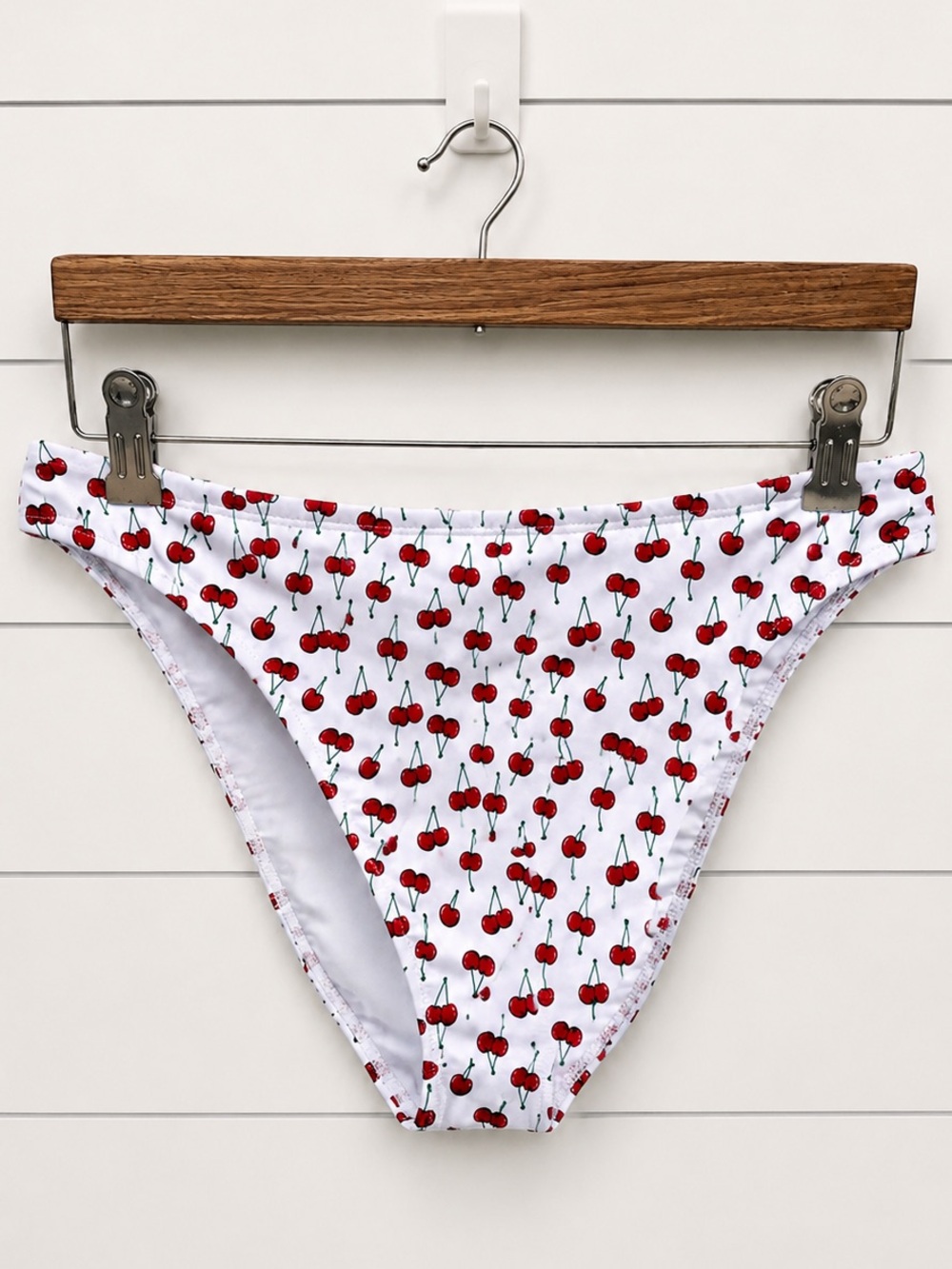 Abercrombie & Fitch Cherry Print Bikini Bottom NWT Size L Moderate Coverage Swim